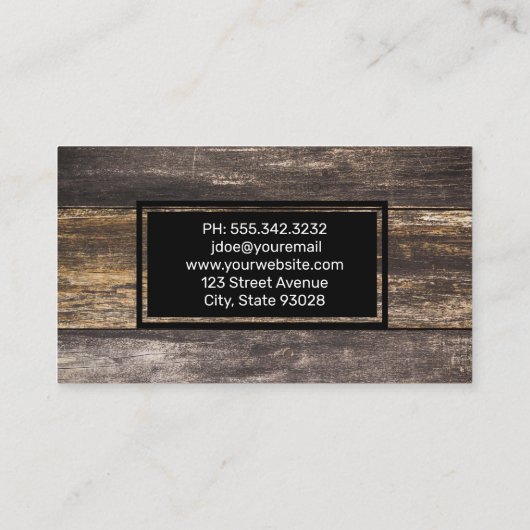 木製ボードの背景 名刺 (裏面)