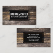 木製ボードの背景 名刺 (正面/裏面)