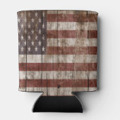 木製ボードアメリカ国旗 缶クーラー (裏面)