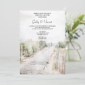 木製ボードウォークからビーチ結婚式シャワー 招待状 (スタンド正面)