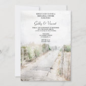 木製ボードウォークへビーチリハーサルディナー 招待状 (正面)