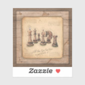 木製ボードグランジプレーヤーのギフト上のチェス駒 シール (シート)