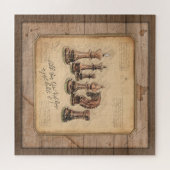 木製ボードグランジプレーヤーのギフト上のチェス駒 ジグソーパズル (横)