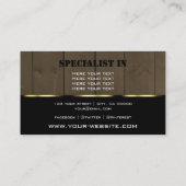 木製ボードダークブラウンウッドグレインプロフェッショナル 名刺 (裏面)