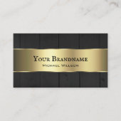 木製ボードブラックウッドグレインと金ゴールドデコール 名刺 (正面)