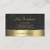 木製ボードブラックウッドグレインイニシャル金ゴールドデコール 名刺 (裏面)