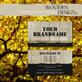 木製ボードライトブラウンウッドグレインシックに見える 名刺