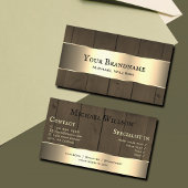 木製ボード暗褐色の木目金ゴールドデコール 名刺