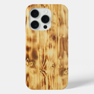 木製ボード自然茶色の木彫りテクスチャ iPhone 15 PROケース