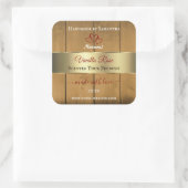 木製ボード製品の包装ラベルの縁ど金ゴールド スクエアシール (バッグ)