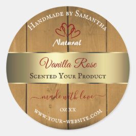 木製ボード製品の包装ラベルの縁ど金ゴールド ラウンドシール