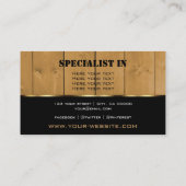 木製ボード黒と茶色の木目の外観カッコいい 名刺 (裏面)