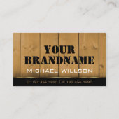 木製ボード黒と茶色の木目の外観カッコいい 名刺 (正面)