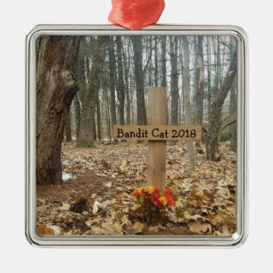 木製ポスト墓標カスタム識ペット名 メタルオーナメント