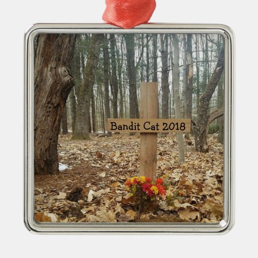 木製ポスト墓標カスタム識ペット名 メタルオーナメント (正面)