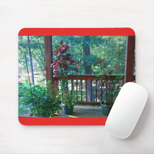 木製ポーチの開花植物3 マウスパッド (マウス)