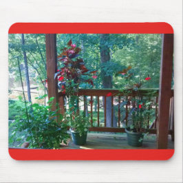 木製ポーチの開花植物3 マウスパッド