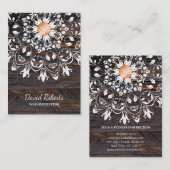 木製マンダラロゴカスタマイズヨガインストラクター 名刺 (正面/裏面)