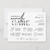 木製ミニマルのウィック気にキャンドルの指示 サンキューカード (正面)