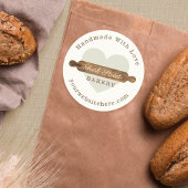 木製ミニマルのピ転がンベーカリーロゴ ラウンドシール