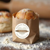 木製ミニマルのピ転がンベーカリーロゴ ラウンドシール