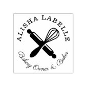 木製ミニマルのピ転がン&ウィスクベーカリーロゴ ラバースタンプ (インプリント)