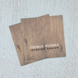 木製ミニマルエレガントインテリア設計者 スクエア名刺