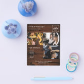 木製ミニマルマーケティングチラシサロン チラシ (シングル)