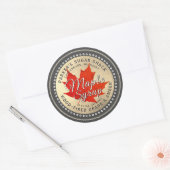 木製メープルシロップの赤楓の葉ラベル ラウンドシール (封筒)