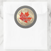 木製メープルシロップの赤楓の葉ラベル ラウンドシール (バッグ)