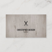 木製モダンエレガントダーク男らし理容師 名刺 (正面)