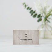 木製モダンエレガントダーク男らし理容師 名刺 (スタンド正面)