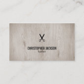 木製モダンエレガントダーク男らし理容師 名刺 (正面)