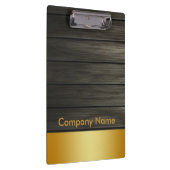 木製モダンエレガント金ゴールドフェイクフォイル会社ロゴ クリップボード (右)