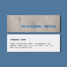 木製モダンカッコいいブルーコンサルタント スキニー名刺