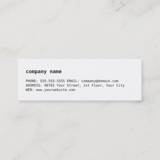 木製モダンカッコいいブルーコンサルタント スキニー名刺 (裏面)