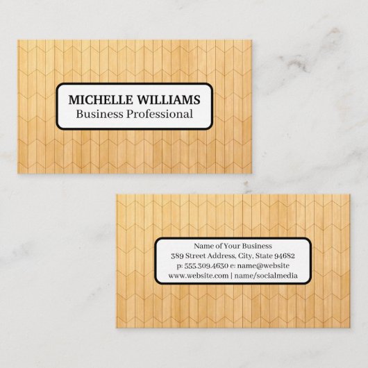 木製モダンパネルパターン 名刺 (正面/裏面)