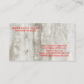 木製モダンロブスター。 名刺 (裏面)