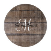 木製モダン素朴モノグラム名カスタム式 カッティングボード (正面)