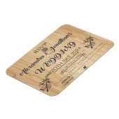 木製モダン背景結婚式招待状rsvp マグネット (左側)