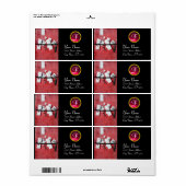 木製モノグラムの手紙ホルダー、赤ルビー黒 ラベル (フルシート)