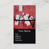 木製モノグラムレッドブラック紙のレターホルダー 名刺 (正面)