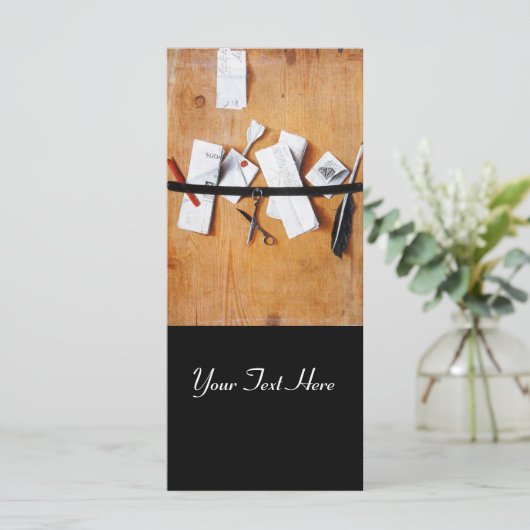 木製モノグラム黒褐色ホワイトの手紙ホルダー (スタンド正面)