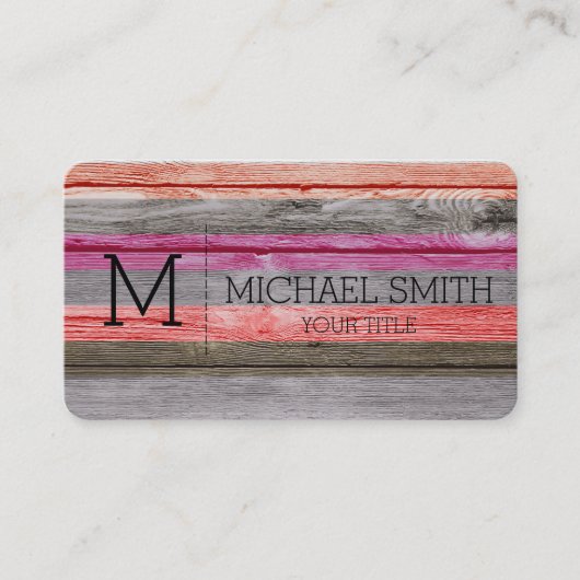 木製モノグラム 名刺 (正面)