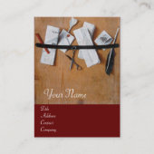 木製モノグラム、赤褐色の手紙ホルダー 名刺 (正面)