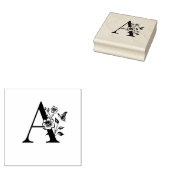 木製モノグラム A ラバースタンプ (押印)