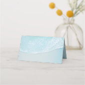 木製ユニークのビーチの花結婚の プレイスカード (裏面)