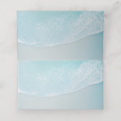 木製ユニークのビーチの花結婚の プレイスカード (内部開封)