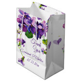 木製ユニークのビーチの花結婚の ミディアムペーパーバッグ (正面アングル)