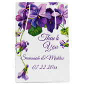 木製ユニークのビーチの花結婚の ミディアムペーパーバッグ (正面)